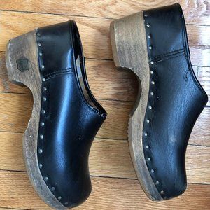 Berkemann Clogs, Black Leather, Fits Women's US Size 6.5-7